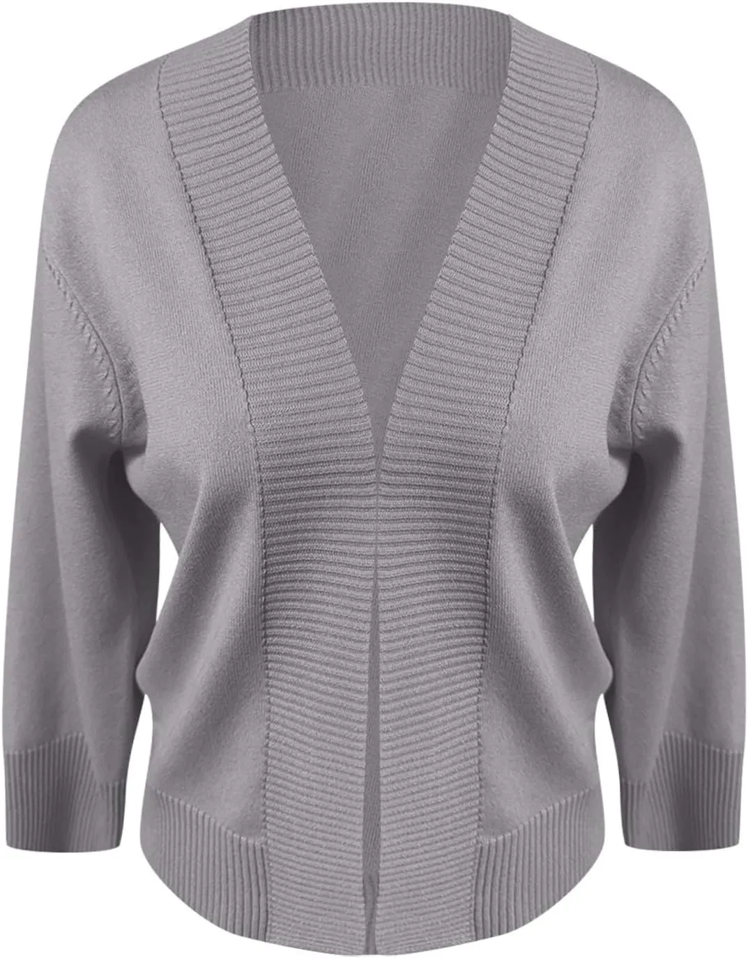 Cropped Cardigan Sweaters for Women Lightweight 3/4 Sleeve Open Front Short Shrugs Cardigans Fall Sweater Jacket Tops