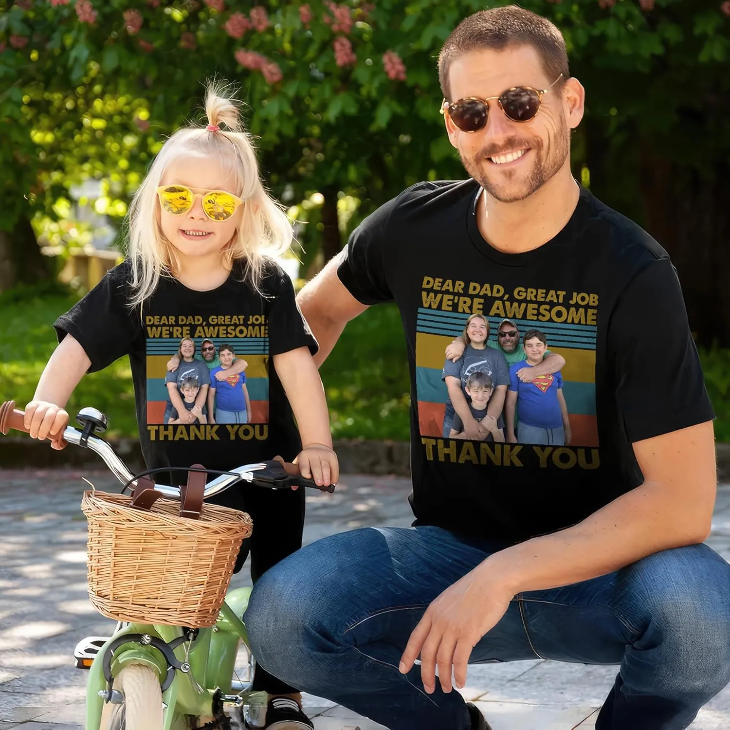 Gifts for Dad, Custom Personalized Father's Day Photos Gift Shirt, Custom Photo Shirt