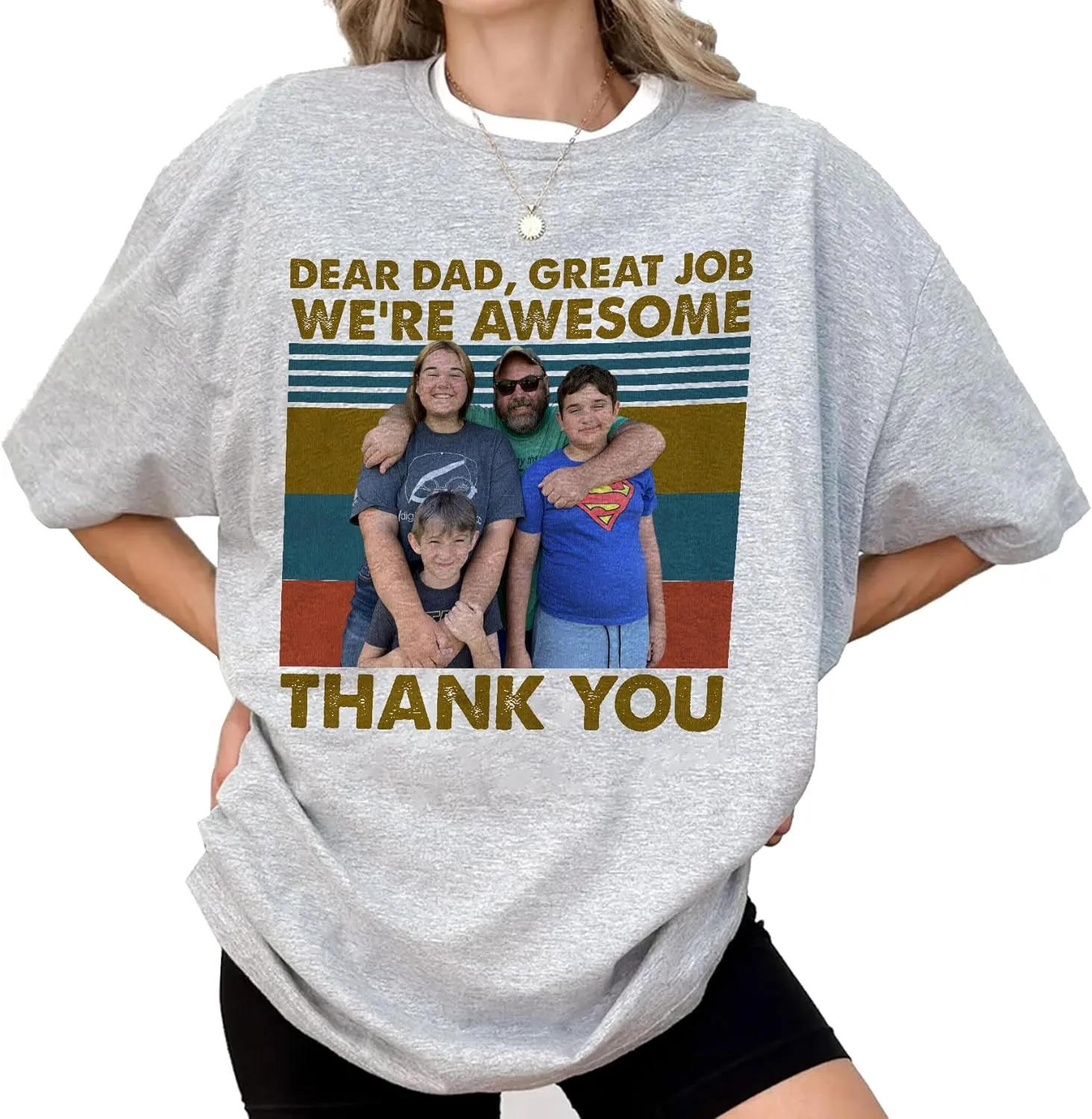Gifts for Dad, Custom Personalized Father's Day Photos Gift Shirt, Custom Photo Shirt