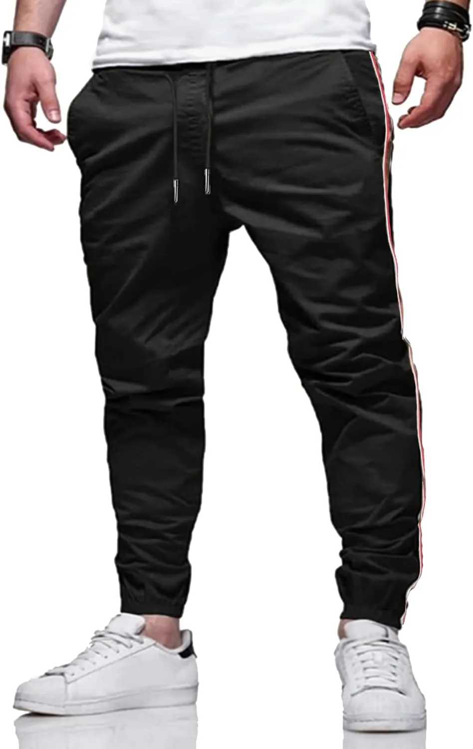 Men Joggers Chino Cargo Pants Hiking Outdoor Recreation Pants Twill Fitness Track Jogging Pants Casual Cotton Pants
