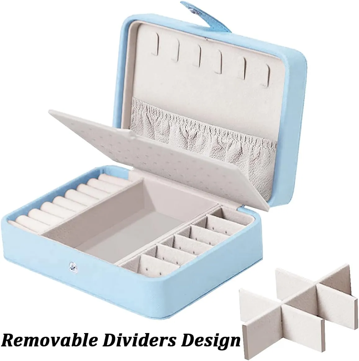 Small Jewelry Box for Earrings, Travel Earring Organizer for Girls Earring Box Travel Earring Case Organizer Blue Travel Jewelry Boxes for Women Small Earring Holder Organizer Box for Girls