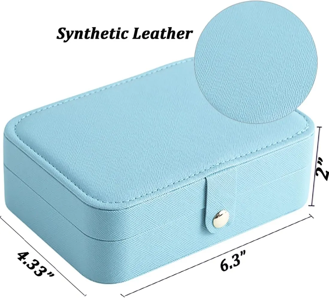 Small Jewelry Box for Earrings, Travel Earring Organizer for Girls Earring Box Travel Earring Case Organizer Blue Travel Jewelry Boxes for Women Small Earring Holder Organizer Box for Girls