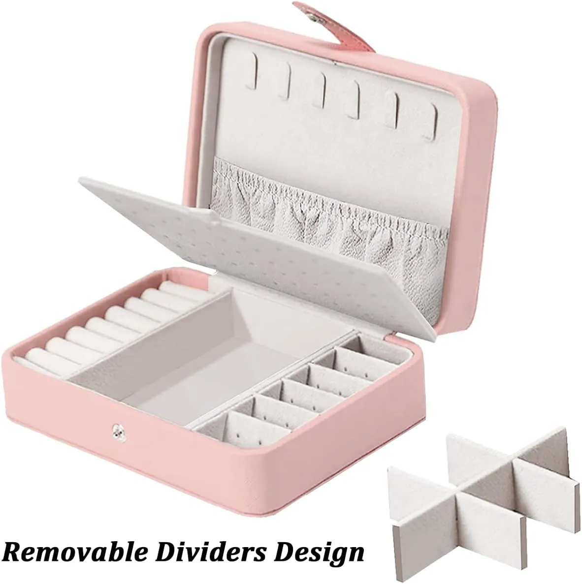 Small Jewelry Box for Earrings, Travel Earring Organizer for Girls Earring Box Travel Earring Case Organizer Pink Travel Jewelry Boxes for Women Small Earring Holder Organizer Box for Girls