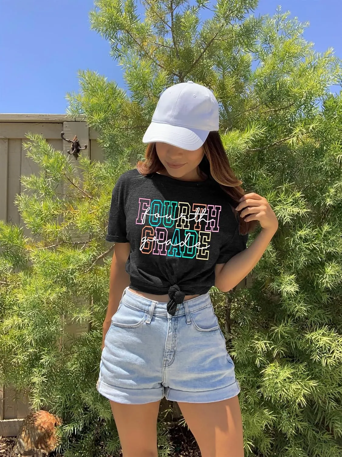 Teacher Shirt Women First Day of School T-Shirt Back to School Tshirt Kindergarten Crew Shirt Teacher Gift Tops