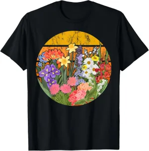 Vintage Flower Botanical Illustration Chart Plant T-Shirt