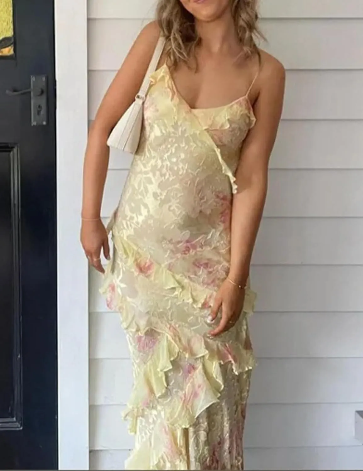 Women Summer Elegant Sling Midi Ruched Bodycon Dress Solid Color Backless Slim Party Cocktail Dresses