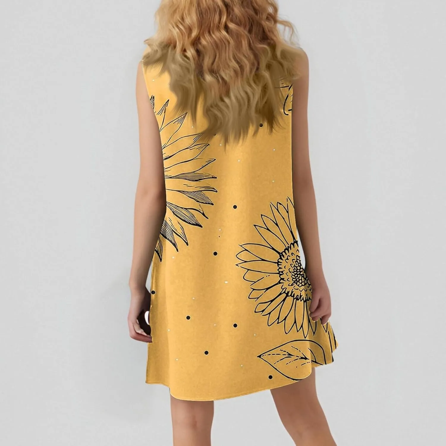 Women's Summer Dresses 2025 Round Neck Ruffle Sleeveless Tank Dress Casual A-Line Sundresses Beach Vacation Clothes