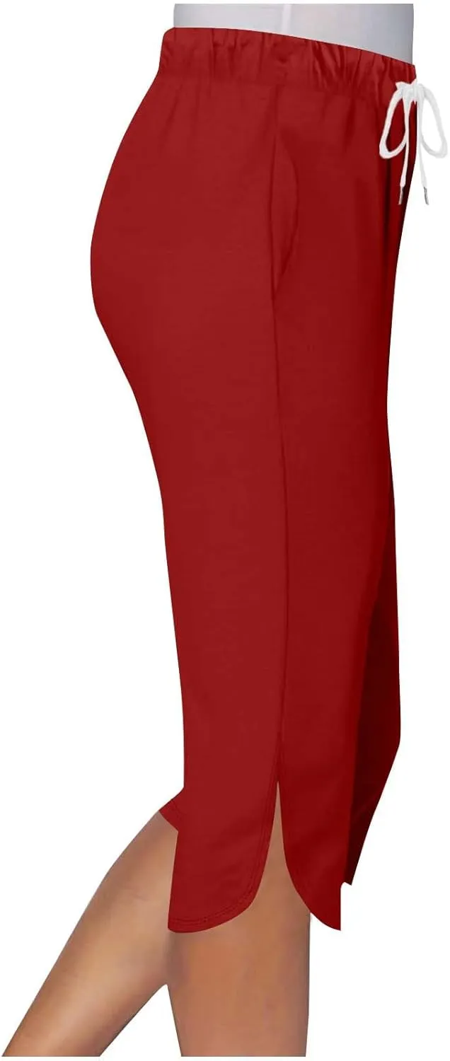Yoga Capris for Women Summer Casual Plus Size Capri Pants Lightweight Stretch High Waisted Capri Leggings with Pockets