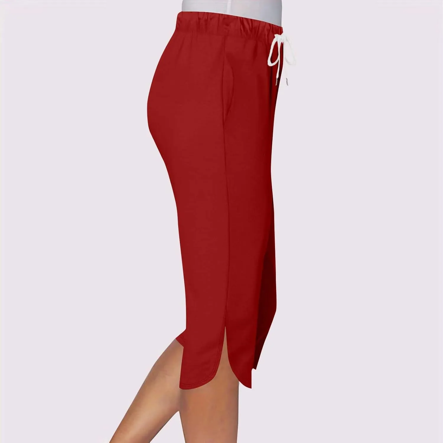 Yoga Capris for Women Summer Casual Plus Size Capri Pants Lightweight Stretch High Waisted Capri Leggings with Pockets